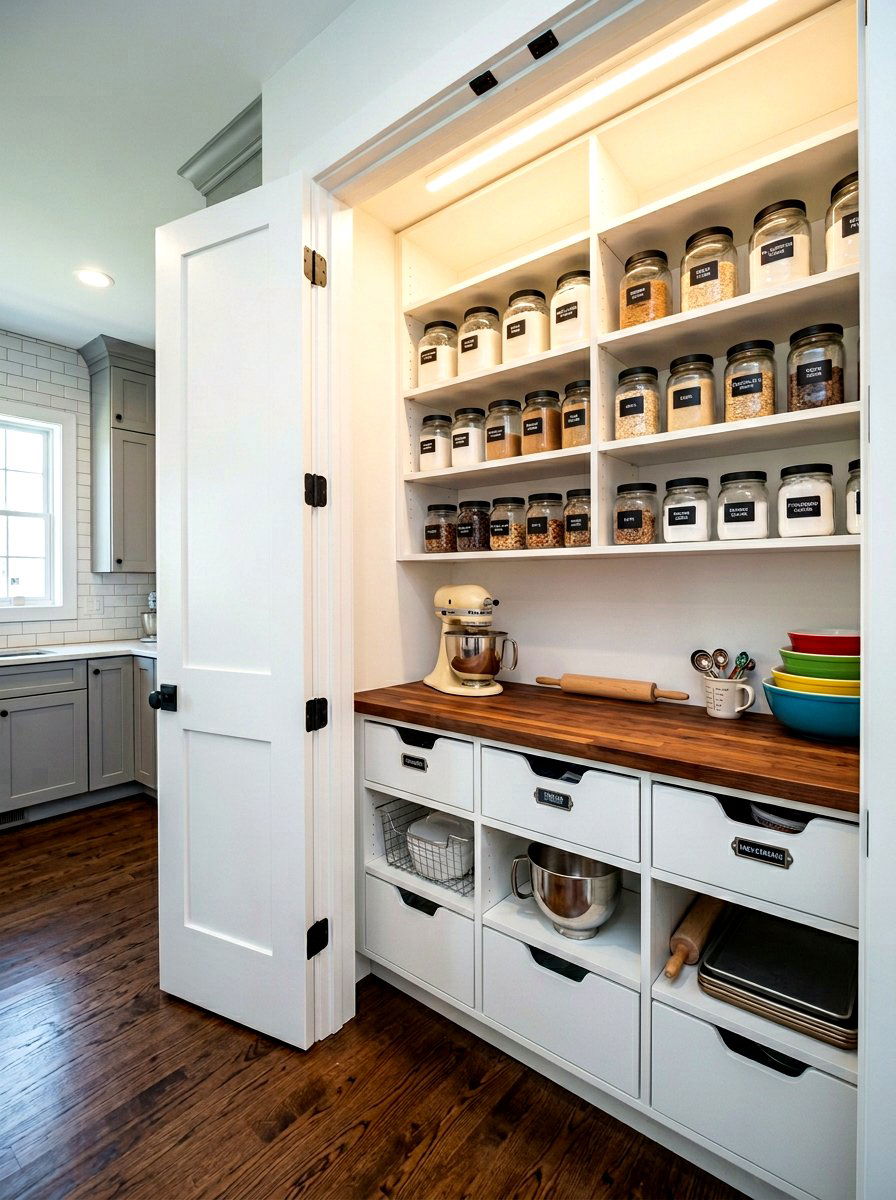 Hidden baking pantry - 30 baking corner ideas