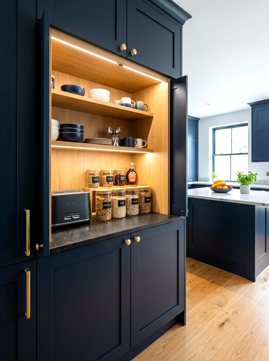 Hidden cereal station cabinet - 30 cereal station pantry ideas