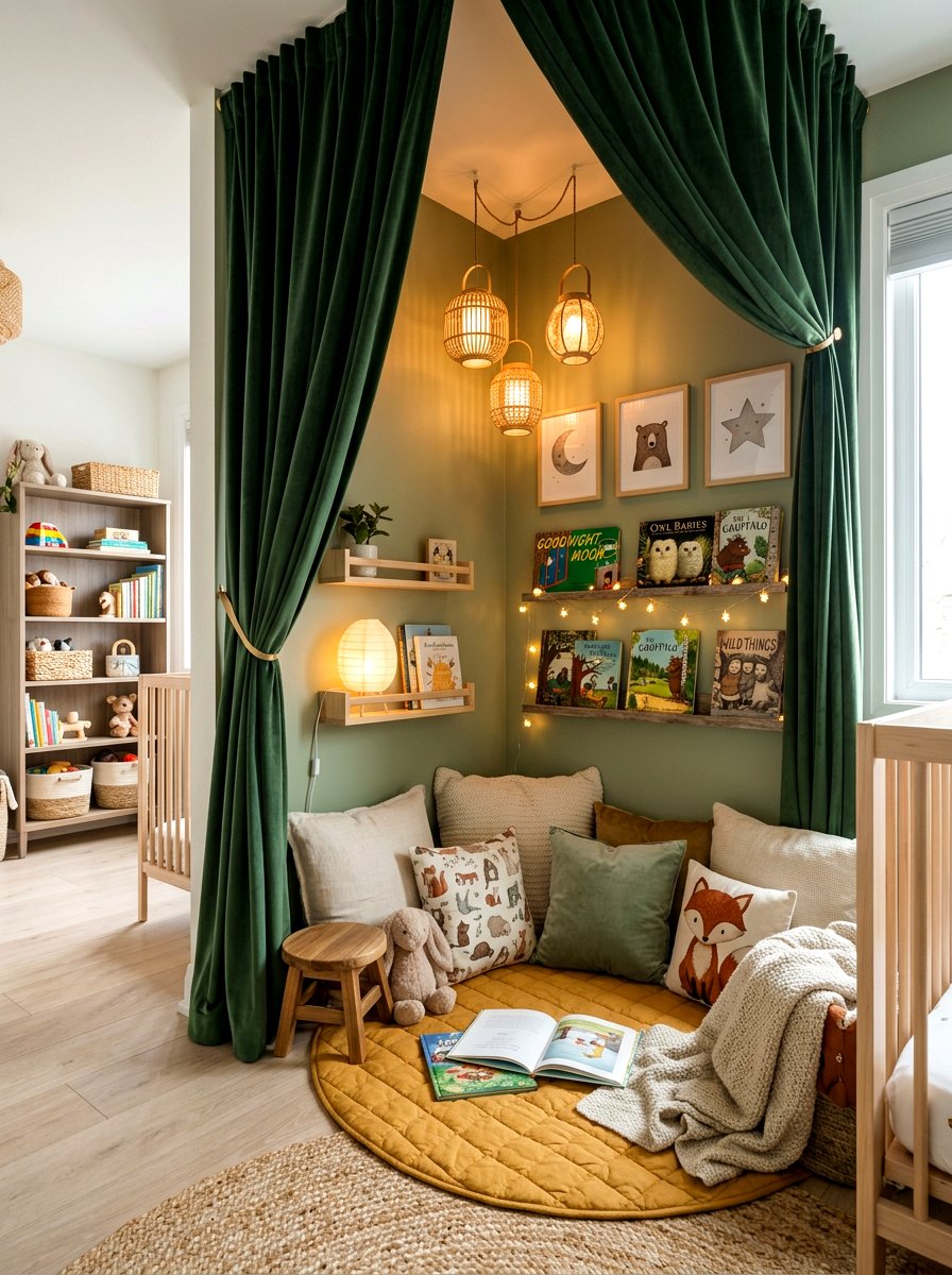 Hidden corner nursery reading spot - 30 nursery reading corner ideas
