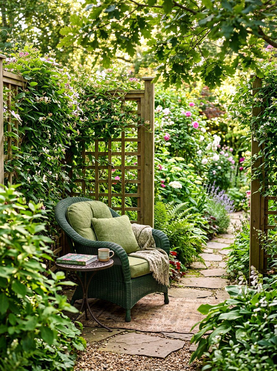 Hidden garden nook - 30 small courtyard seating ideas