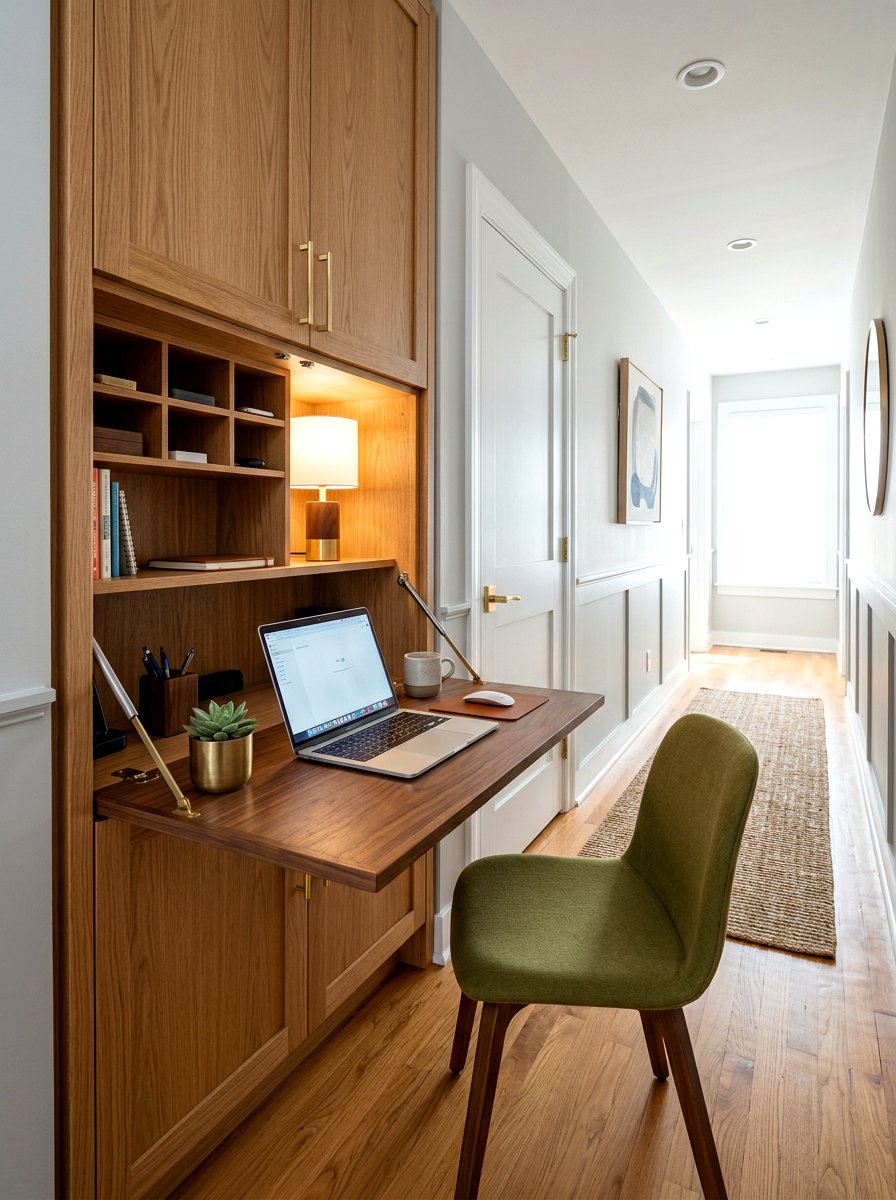Hidden hallway office desk - 30 hallway office nook ideas