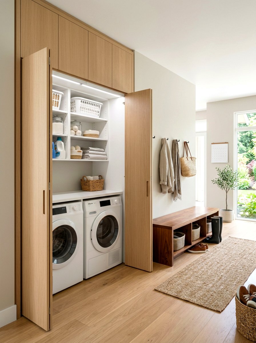 Hidden laundry mudroom cabinets - 30 laundry room mudroom combo ideas