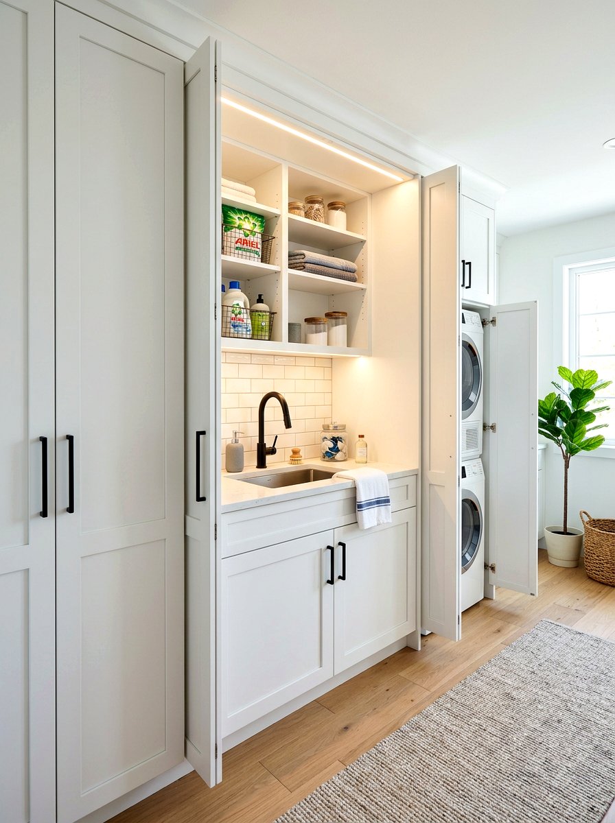 Hidden laundry sink cabinet - 30 utility sink cabinet ideas