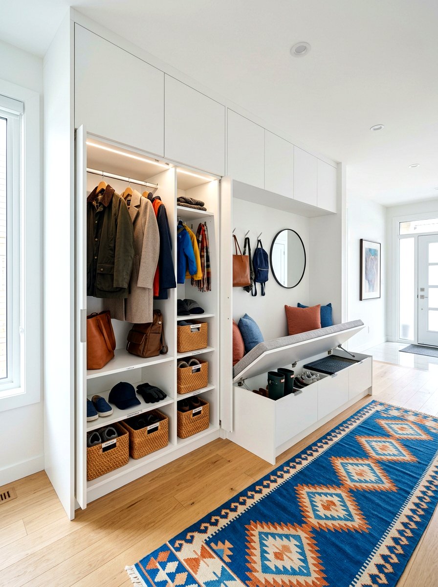Hidden mudroom storage - 30 designer mudroom ideas