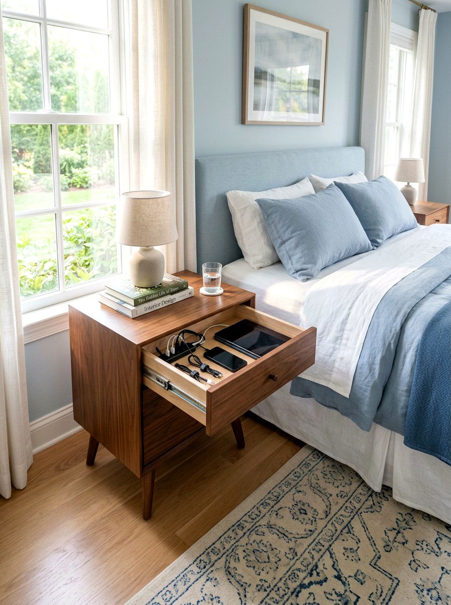 Hidden nightstand dock - 30 charging station ideas