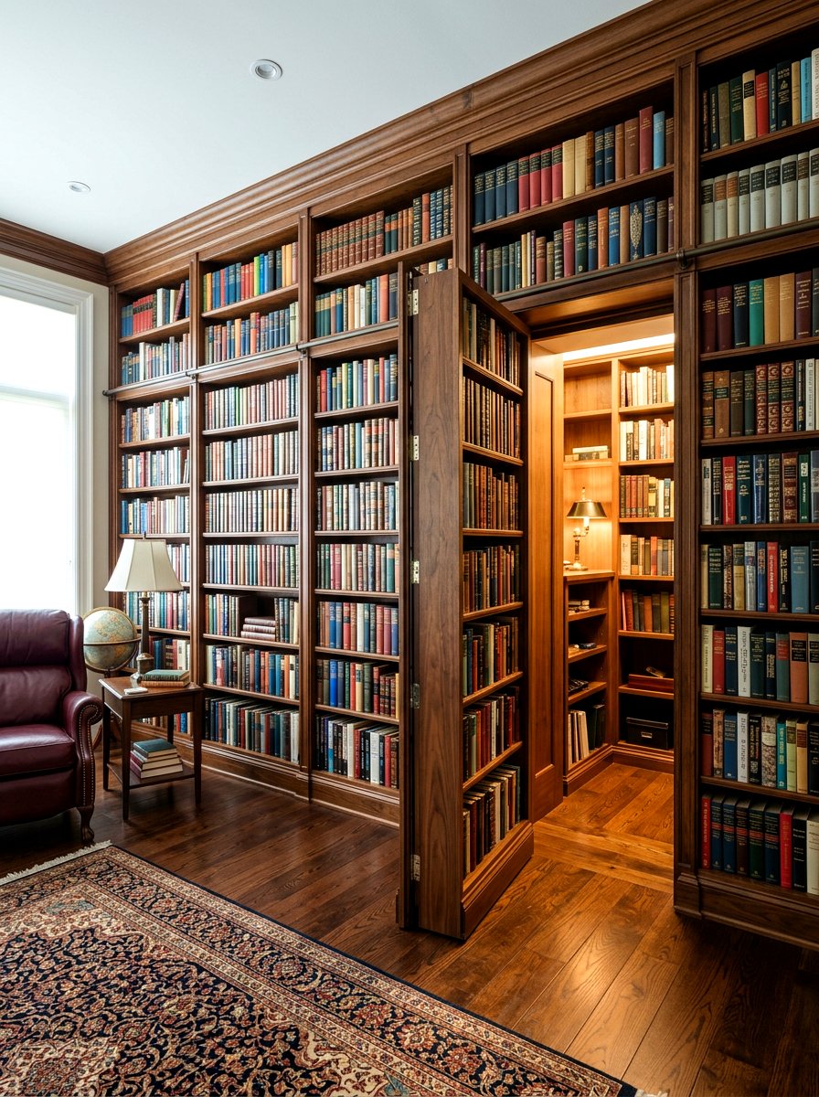 Hidden secret door bookcase - 30 book lover teen room ideas