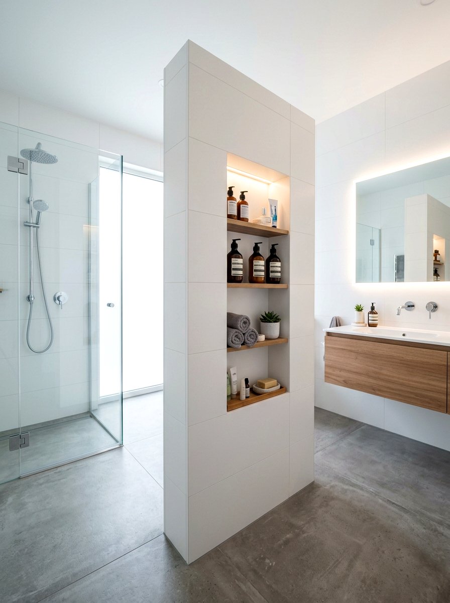 Hidden side wall storage - 30 tub niche ideas