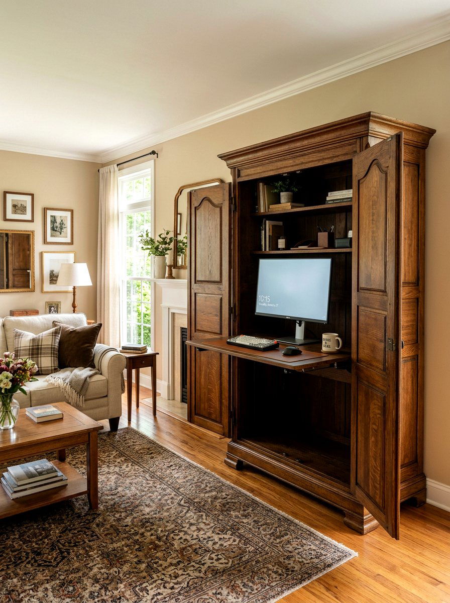 Hidden standing desk cabinet - 30 standing desk room ideas