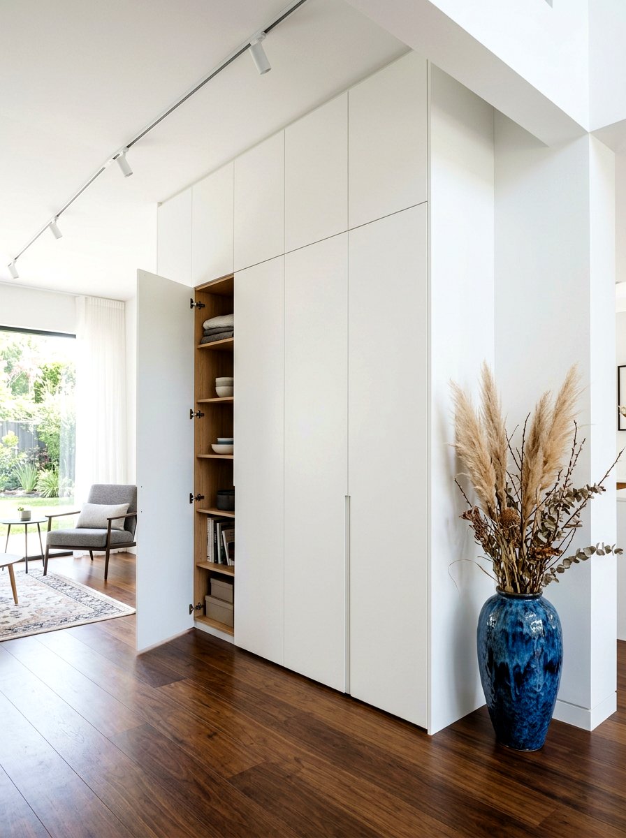 Hidden storage cabinet - 30 drop zone shelf ideas