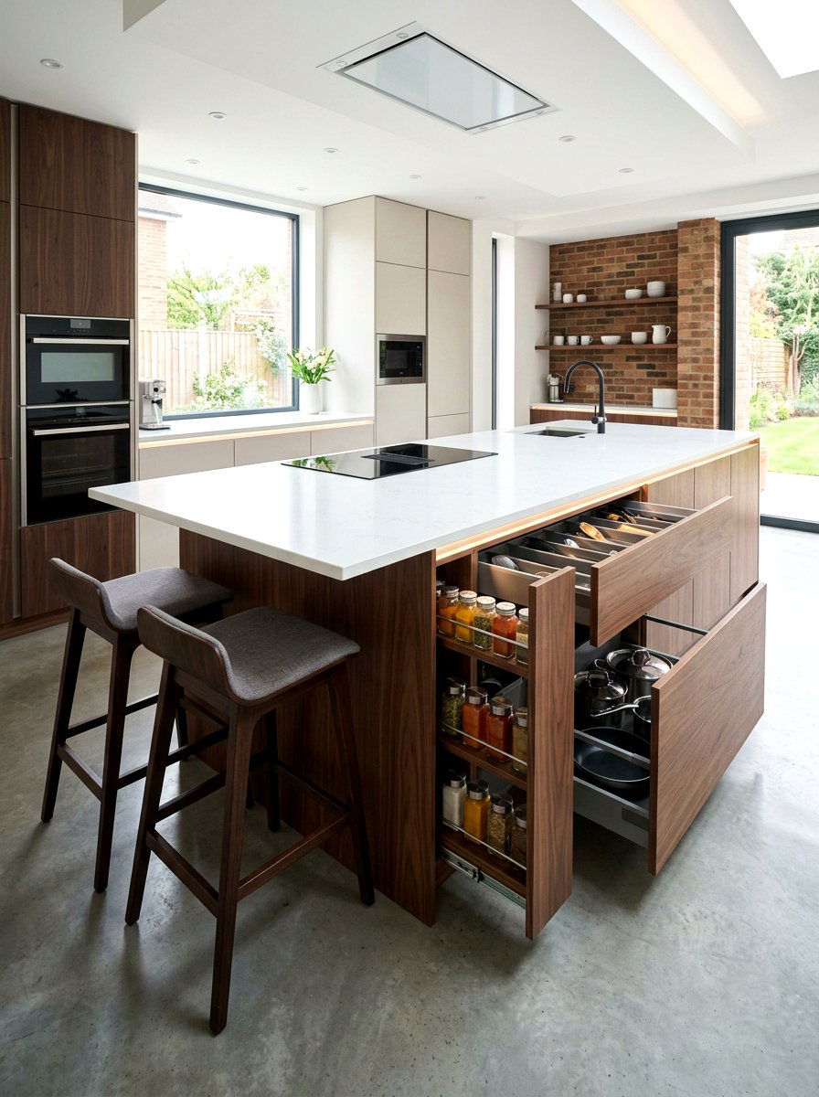 Hidden storage kitchen islands - 30 double island kitchen ideas