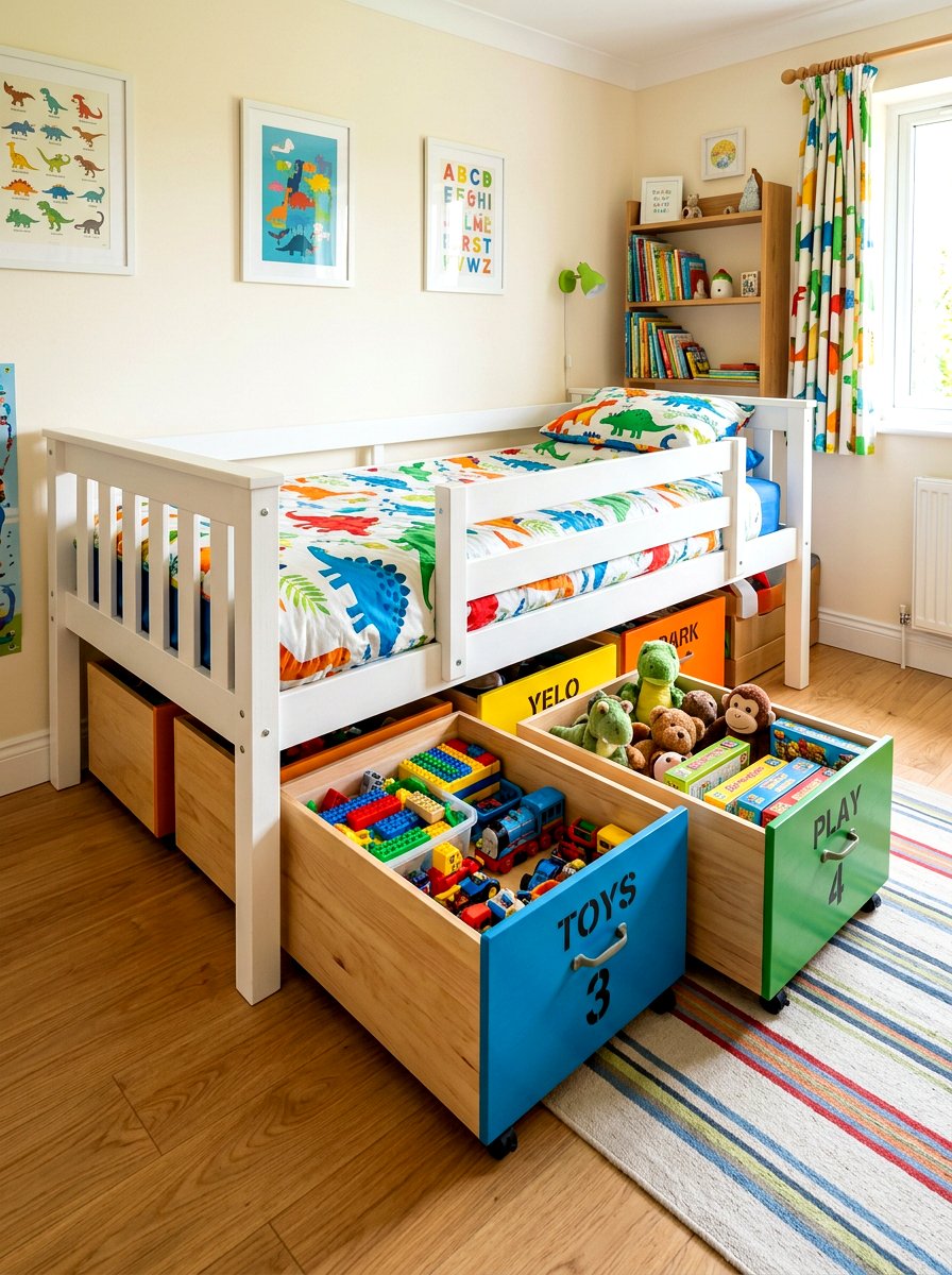 Hidden toy storage bins - 30 under bed storage ideas