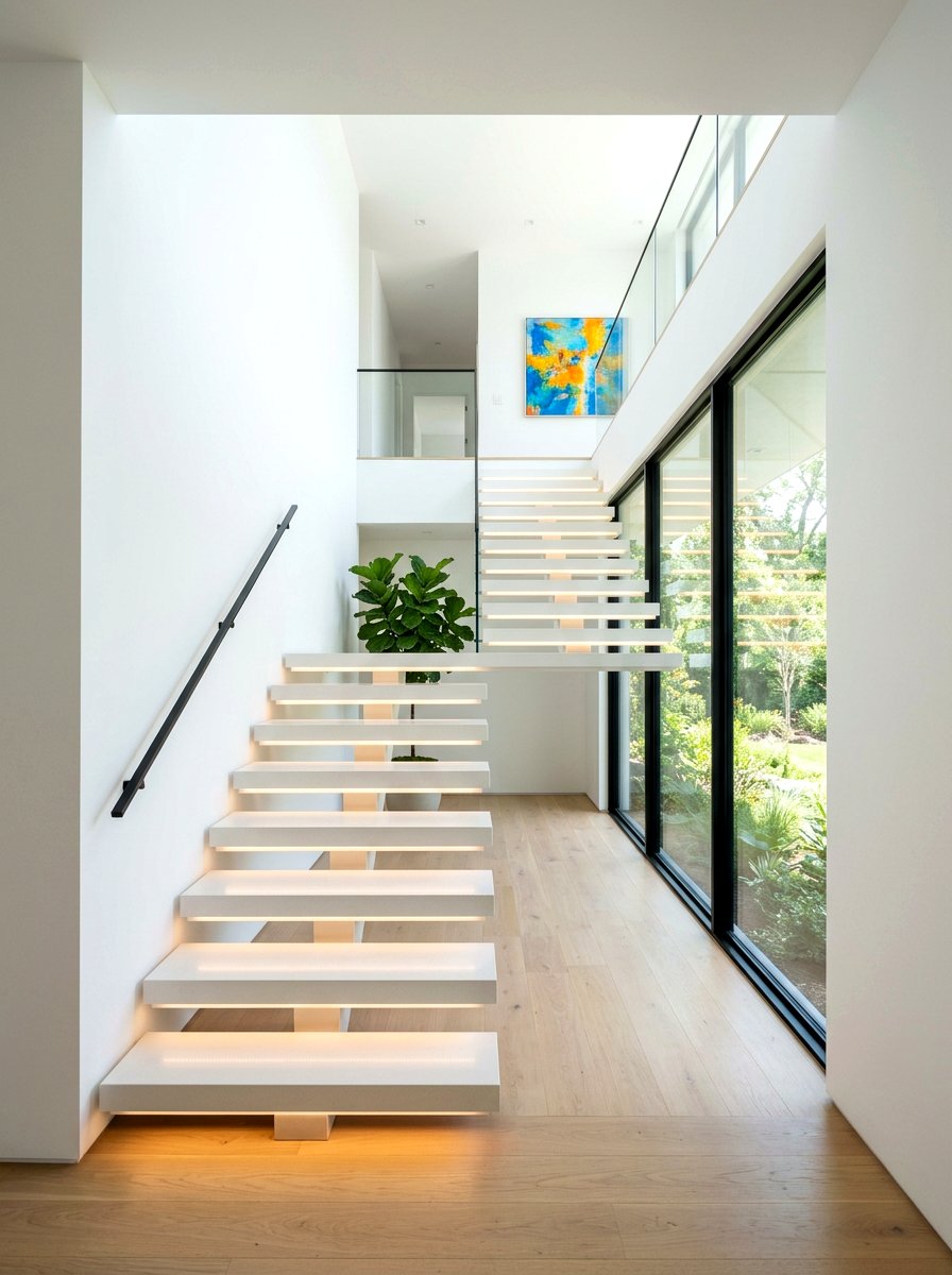 Hidden under tread lighting system - 30 statement staircase lighting ideas
