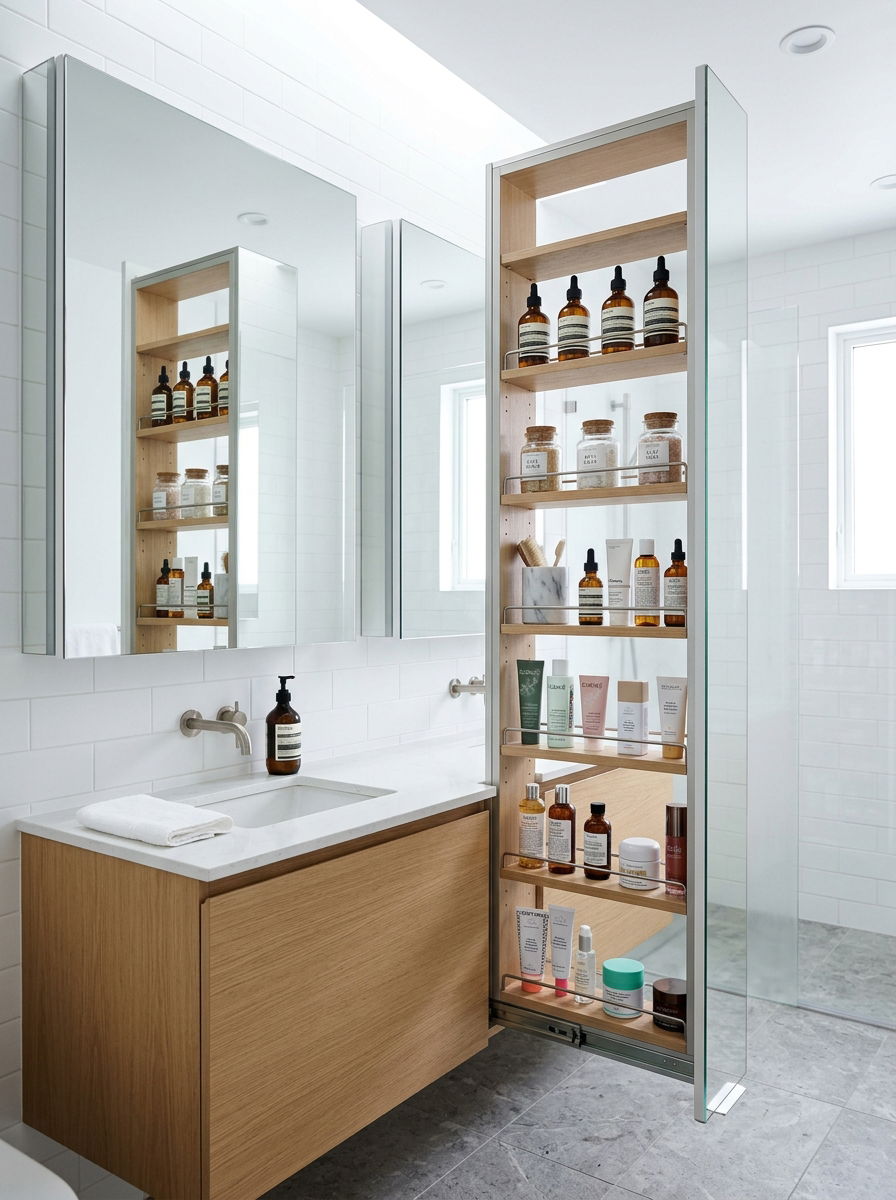 Hidden vertical medicine drawer - 30 vertical drawer storage ideas