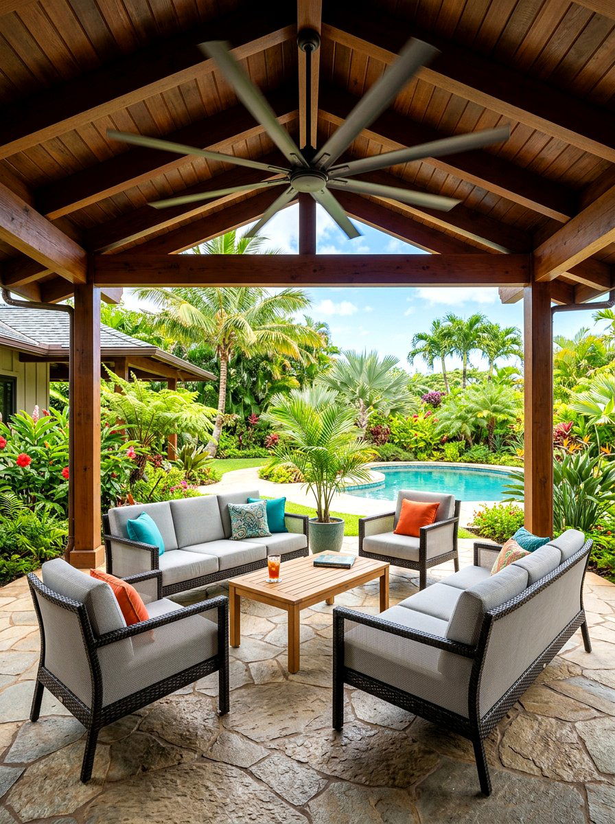 High Airflow Patio Fan - 30 outdoor ceiling fan patio ideas