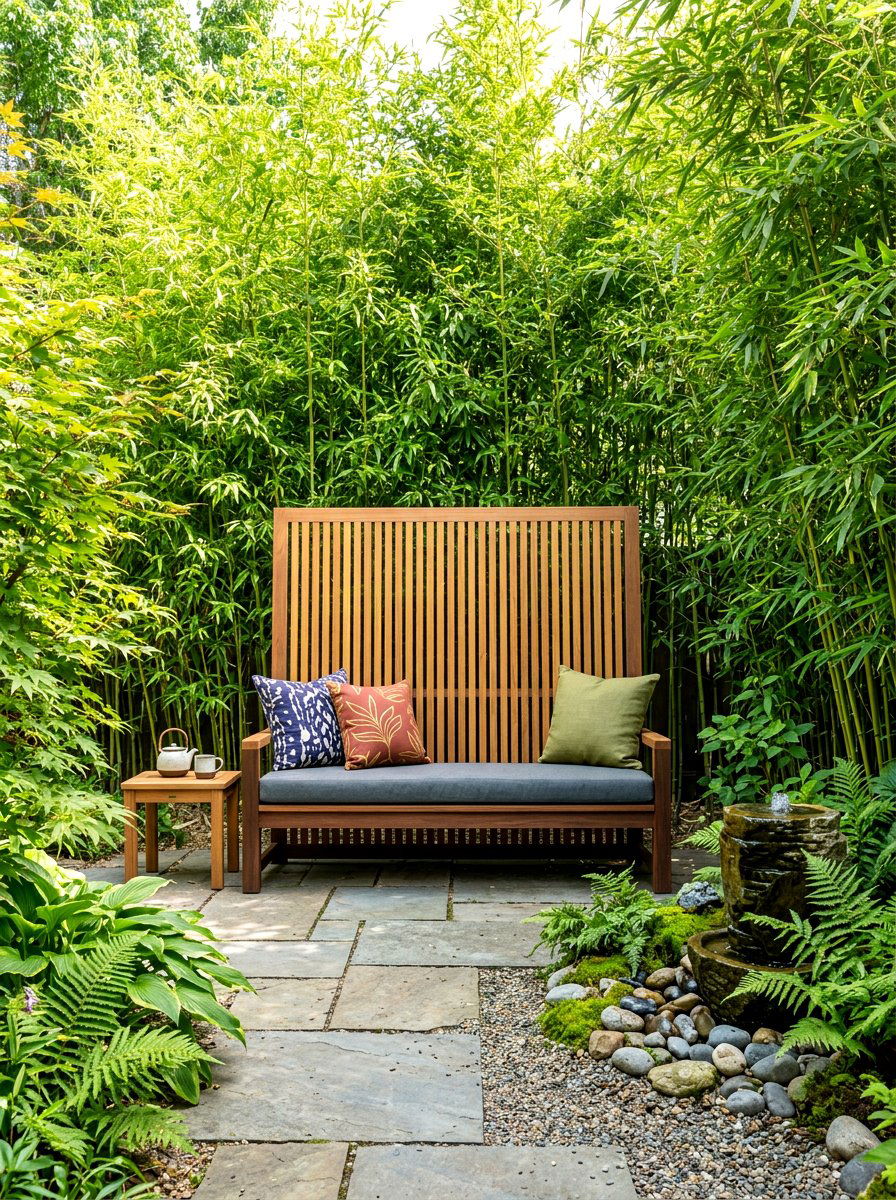 High Back Bench - 30 built in bench backyard ideas