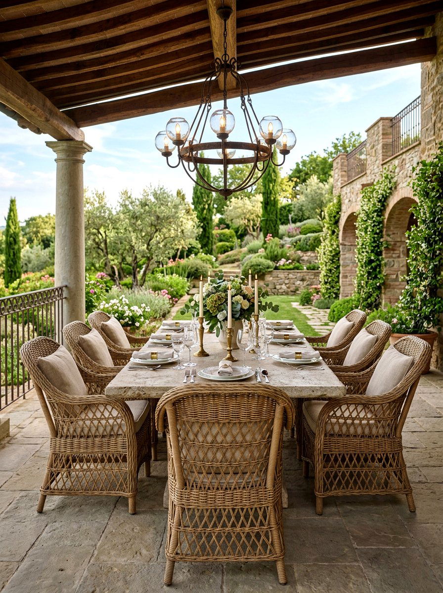High Back Wicker Dining Chairs - 30 wicker patio furniture ideas
