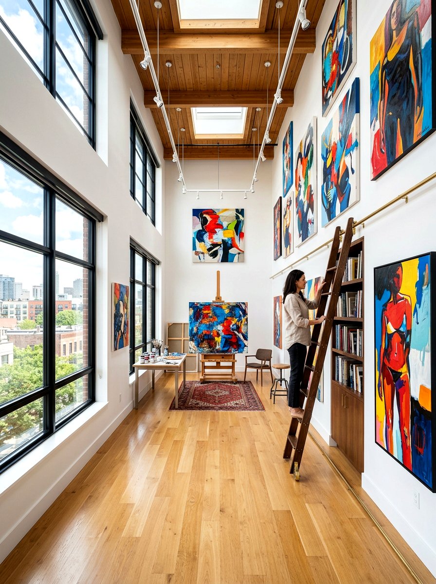High Ceiling Art Studio - 30 art studio room ideas