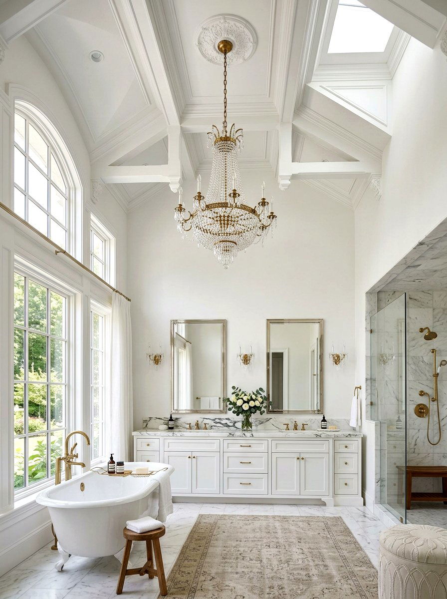 High Ceiling Bathroom - 30 Hamptons bathroom ideas
