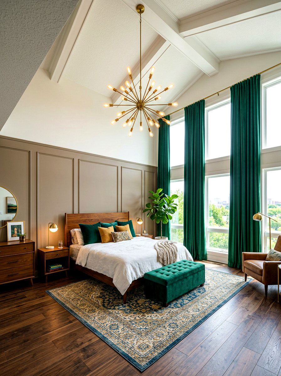 High Ceiling Bedroom - 30 midcentury bedroom ideas
