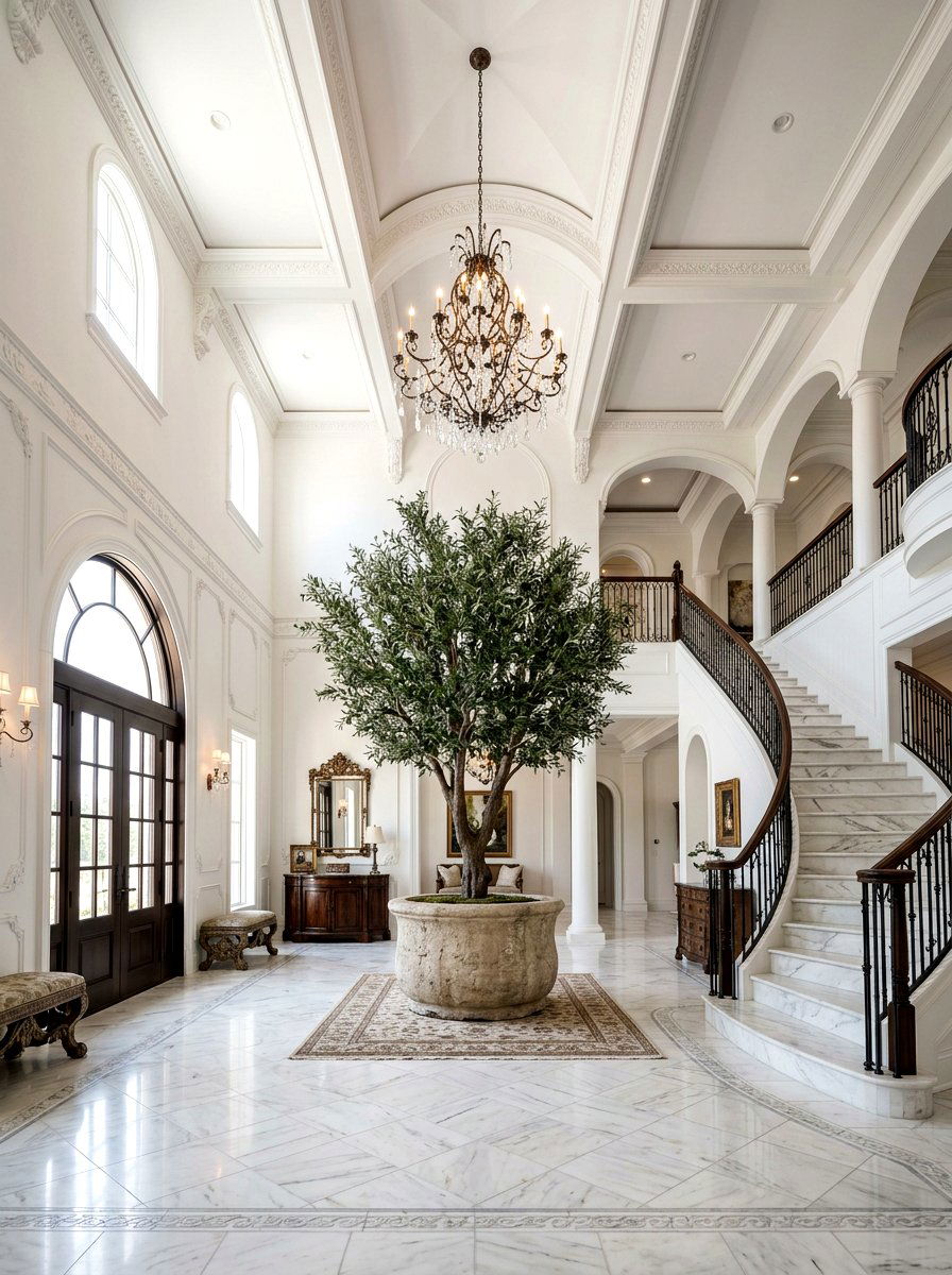 High Ceiling Entryway Olive Tree - 30 olive tree entry ideas