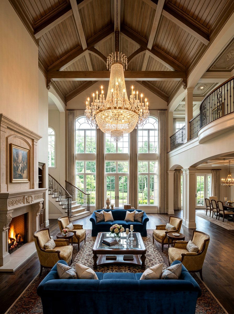 High Ceiling Great Room Chandelier - 30 great room ideas