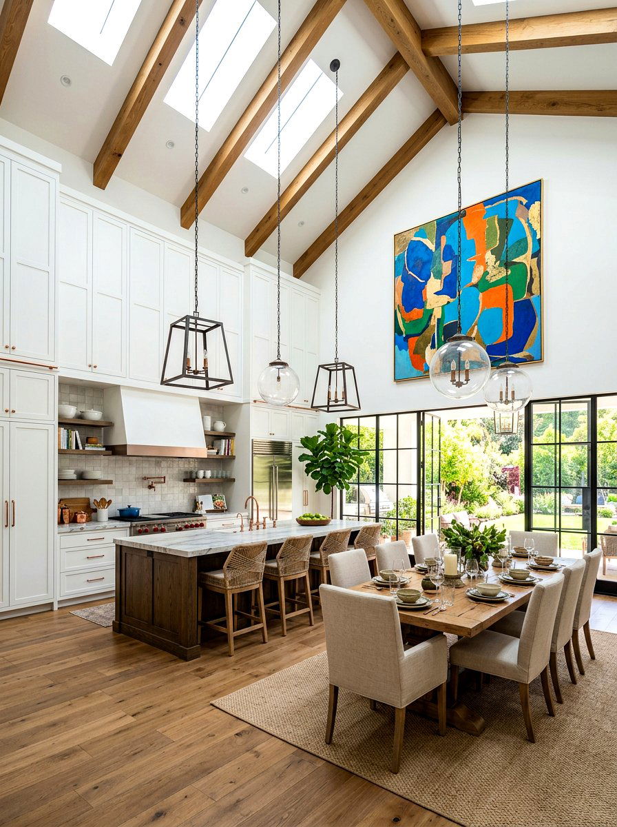 High Ceiling Kitchen Dining - 30 kitchen dining combo ideas