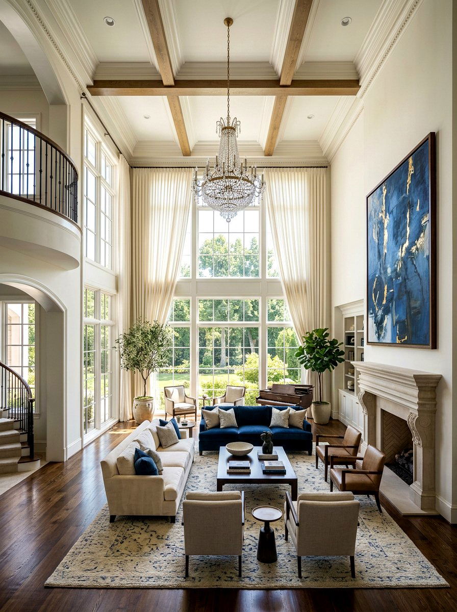 High Ceiling Layout - 30 elegant living room ideas