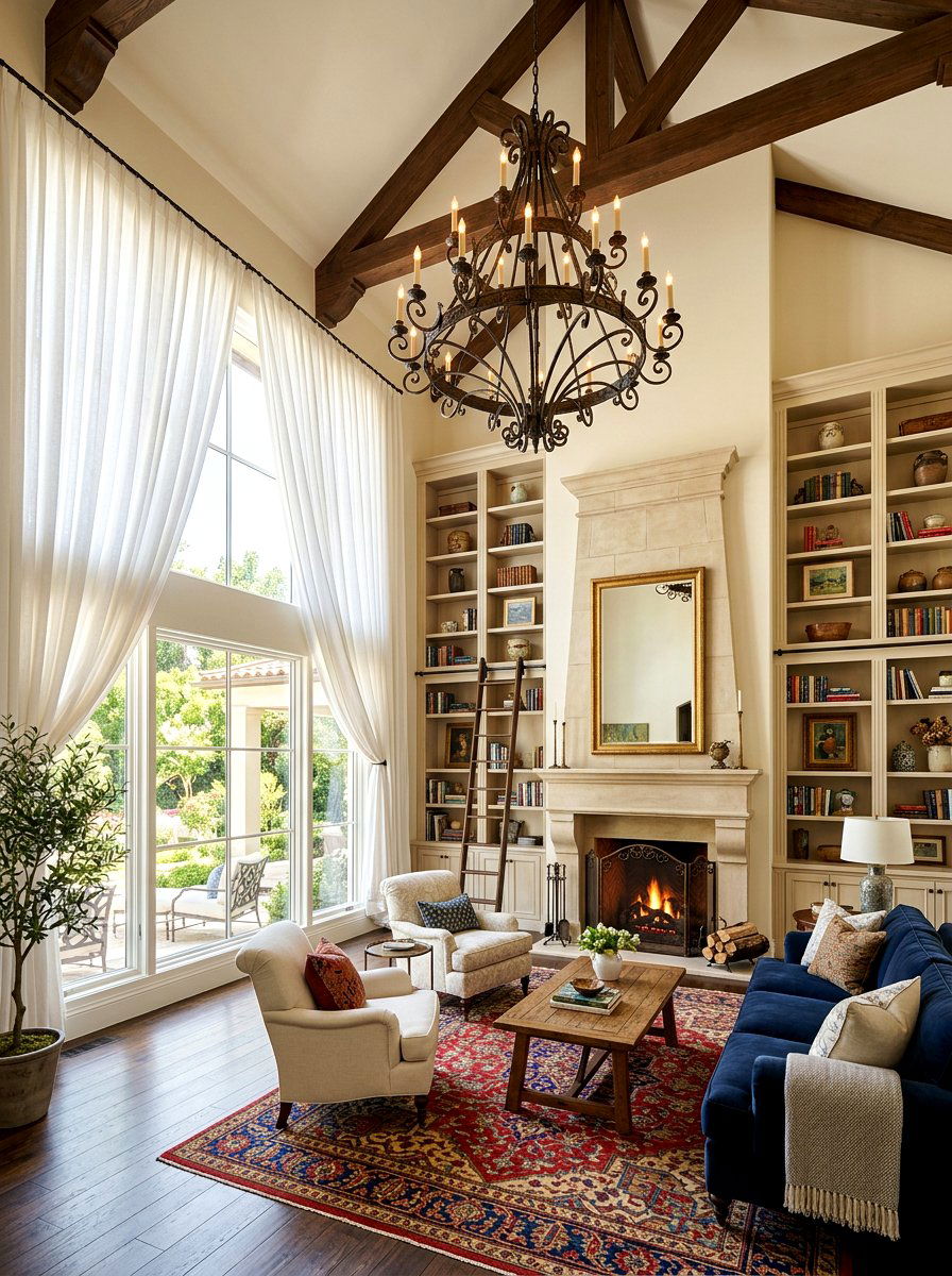 High Ceiling Living Room - 30 French country living room ideas