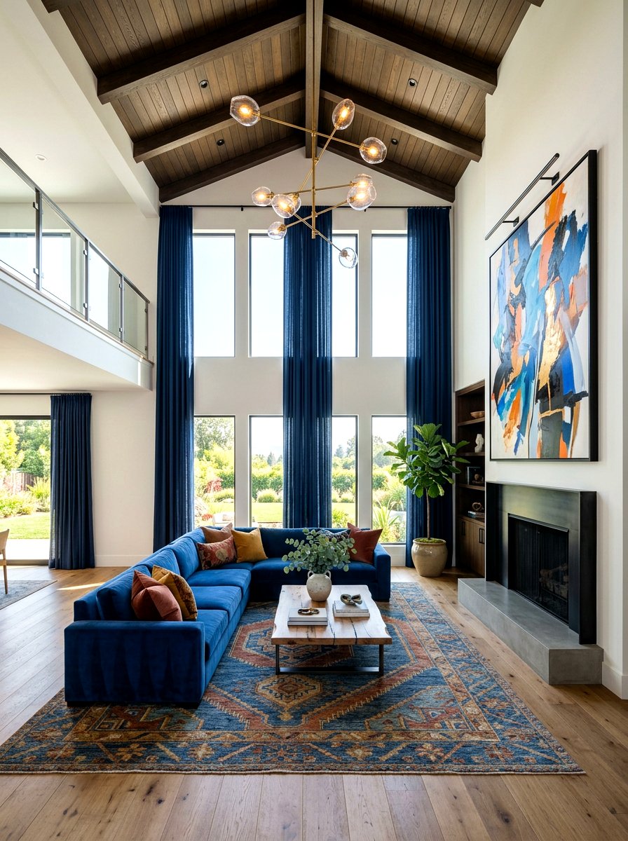 High Ceiling Living Room - 30 apartment living room ideas