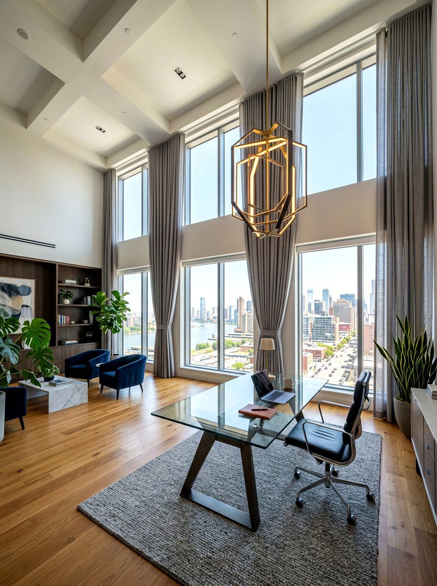 High Ceiling Office Curtains - 30 office curtain ideas