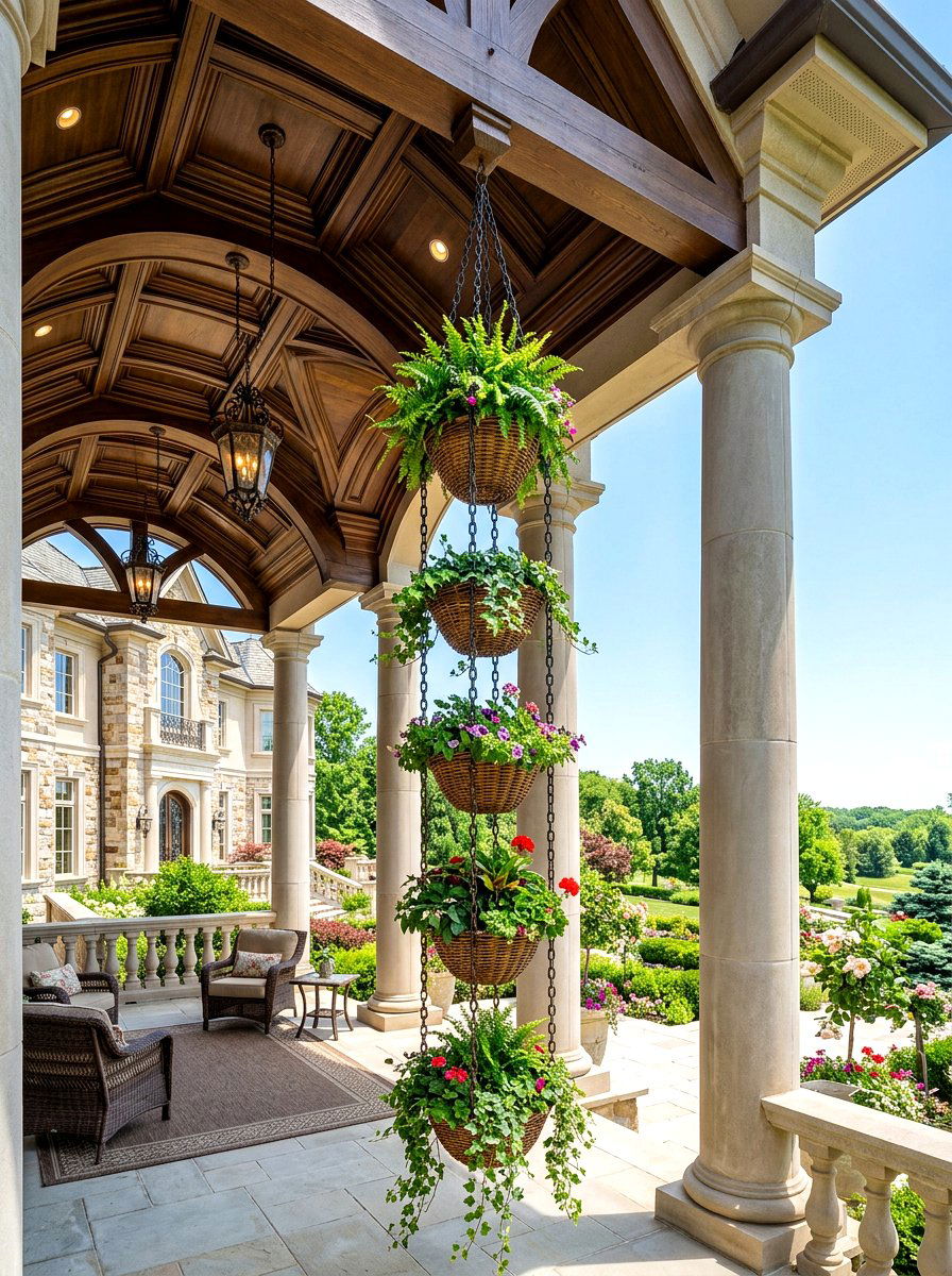 High Ceiling Porch Planter - 30 porch ceiling planter ideas