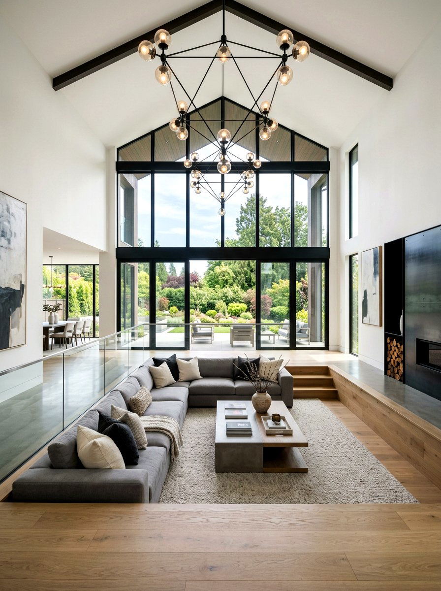 High Ceiling Sunken Living Room - 30 sunken living room ideas