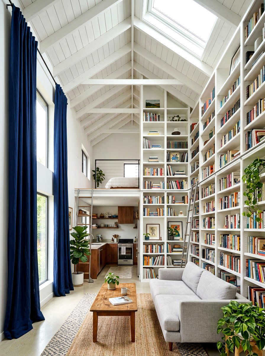 High Ceiling Tiny Home - 30 tiny apartment aesthetic ideas