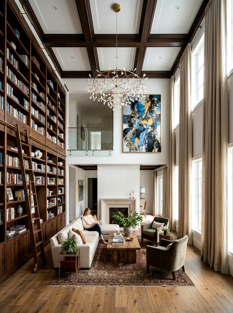 High Ceiling Vertical Space - 30 condo living room ideas