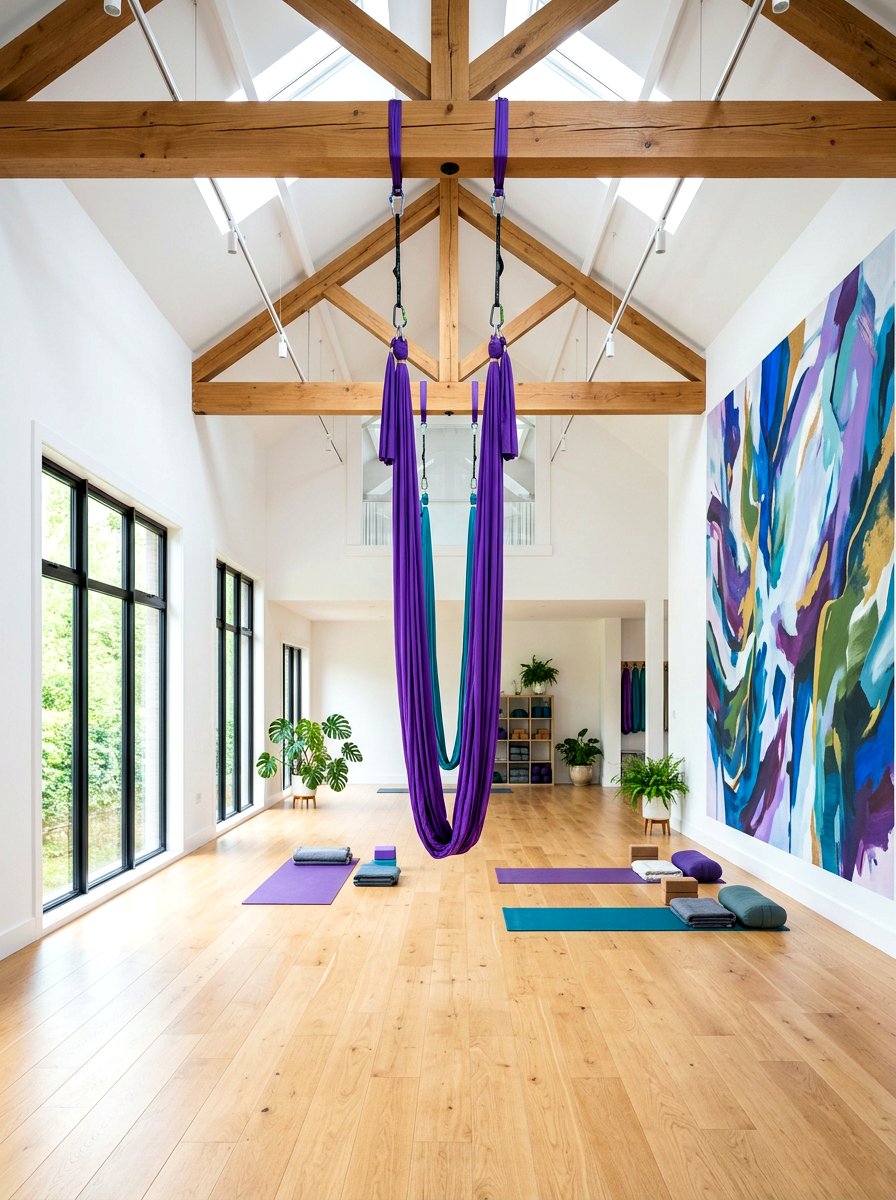 High Ceiling Yoga Loft - 30 yoga room ideas
