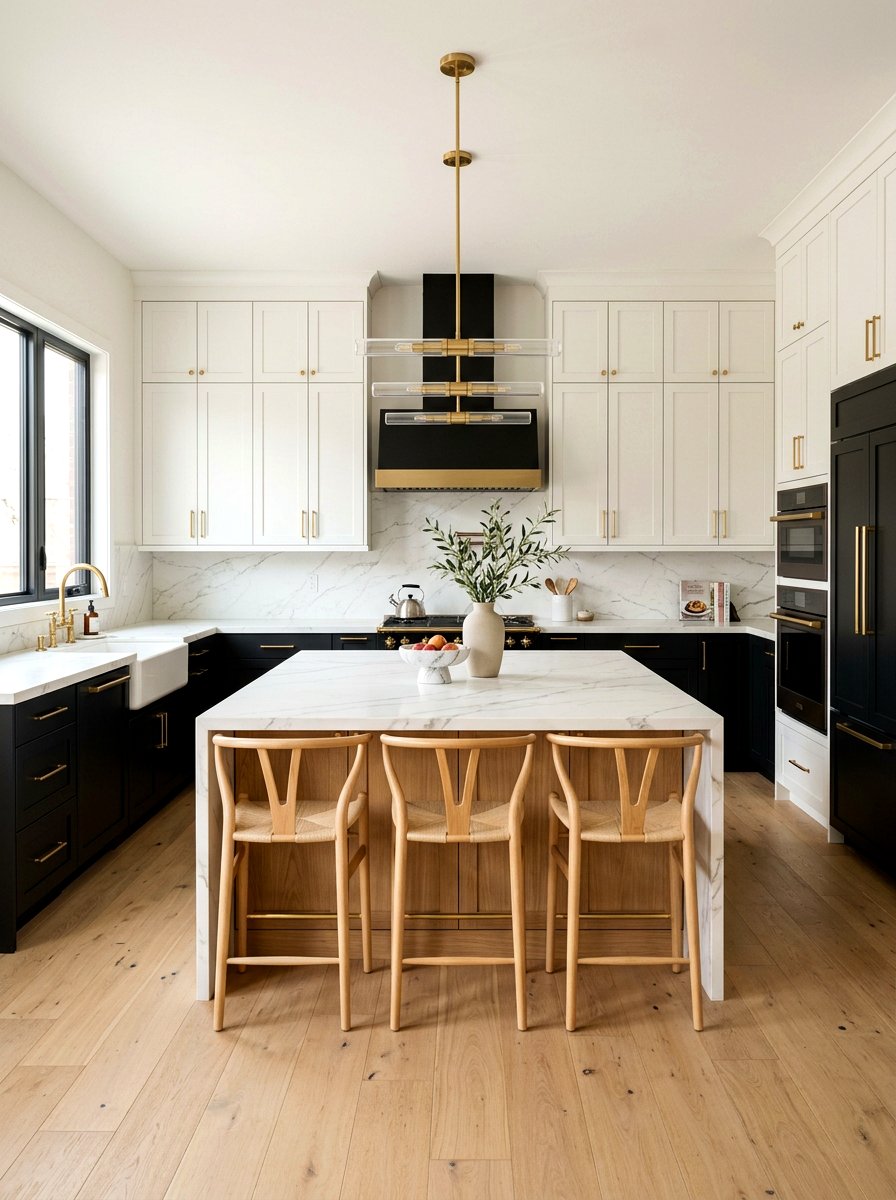High Contrast Kitchen - 30 California casual kitchen ideas