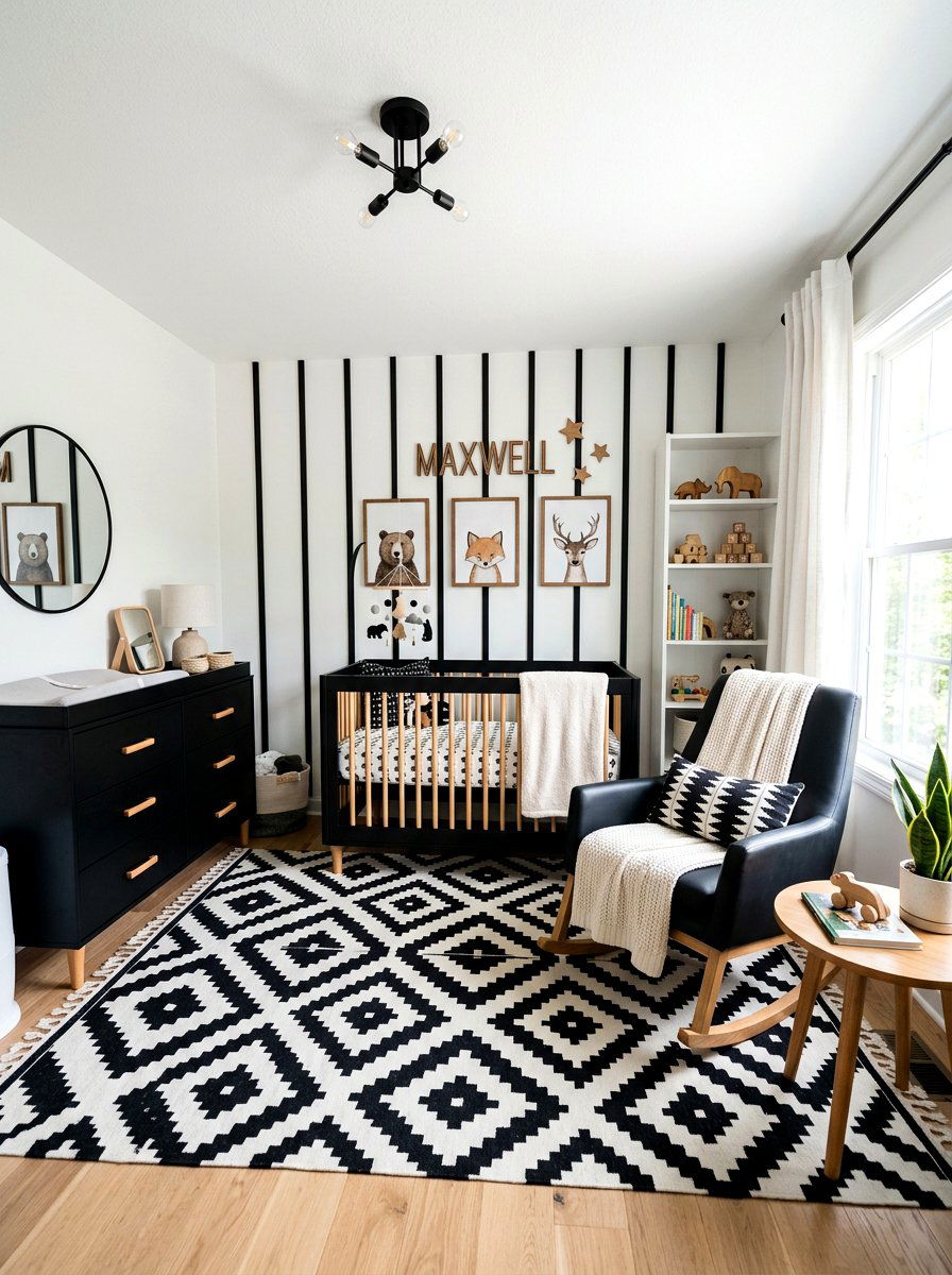 High Contrast Nursery - 30 boutique nursery decor ideas