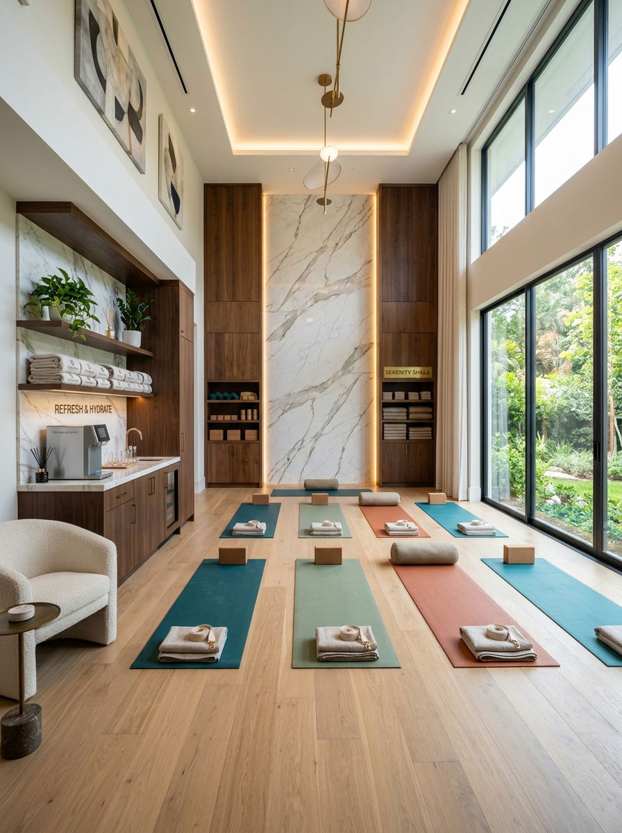 High End Luxury Yoga Room - 30 yoga studio home ideas