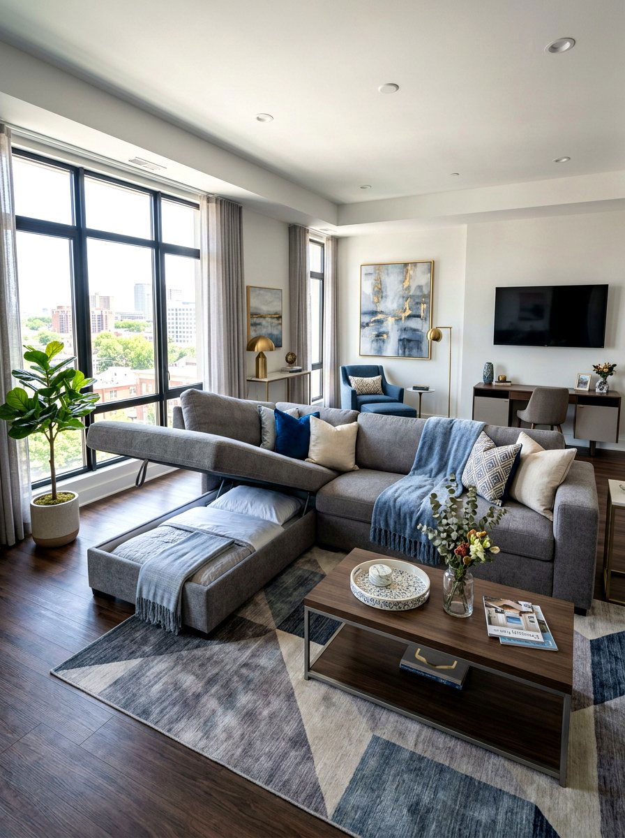 High End Sectional Sleeper Room - 30 sofa bed room ideas