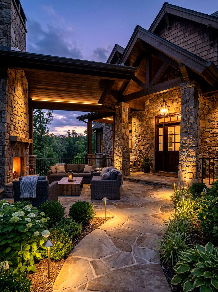 High End Smart Lighting Integration - 30 luxury front porch styling ideas