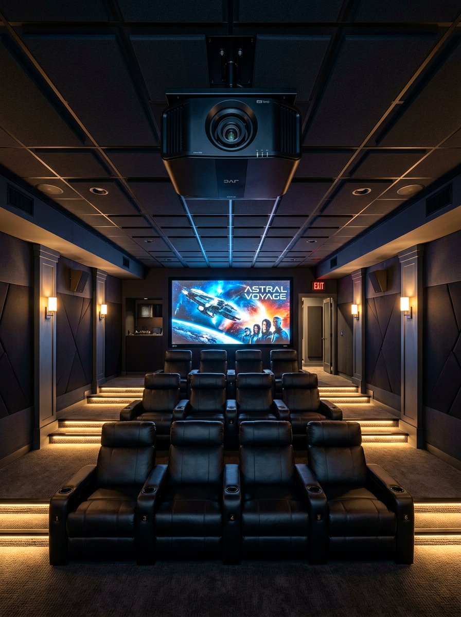 High End Theater Projector - 30 basement theater ideas