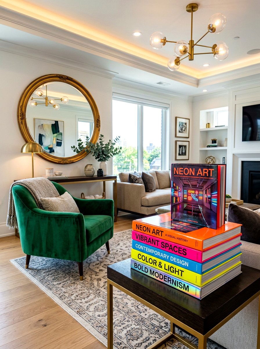 High Gloss Art Book Stack - 30 stacked book table ideas
