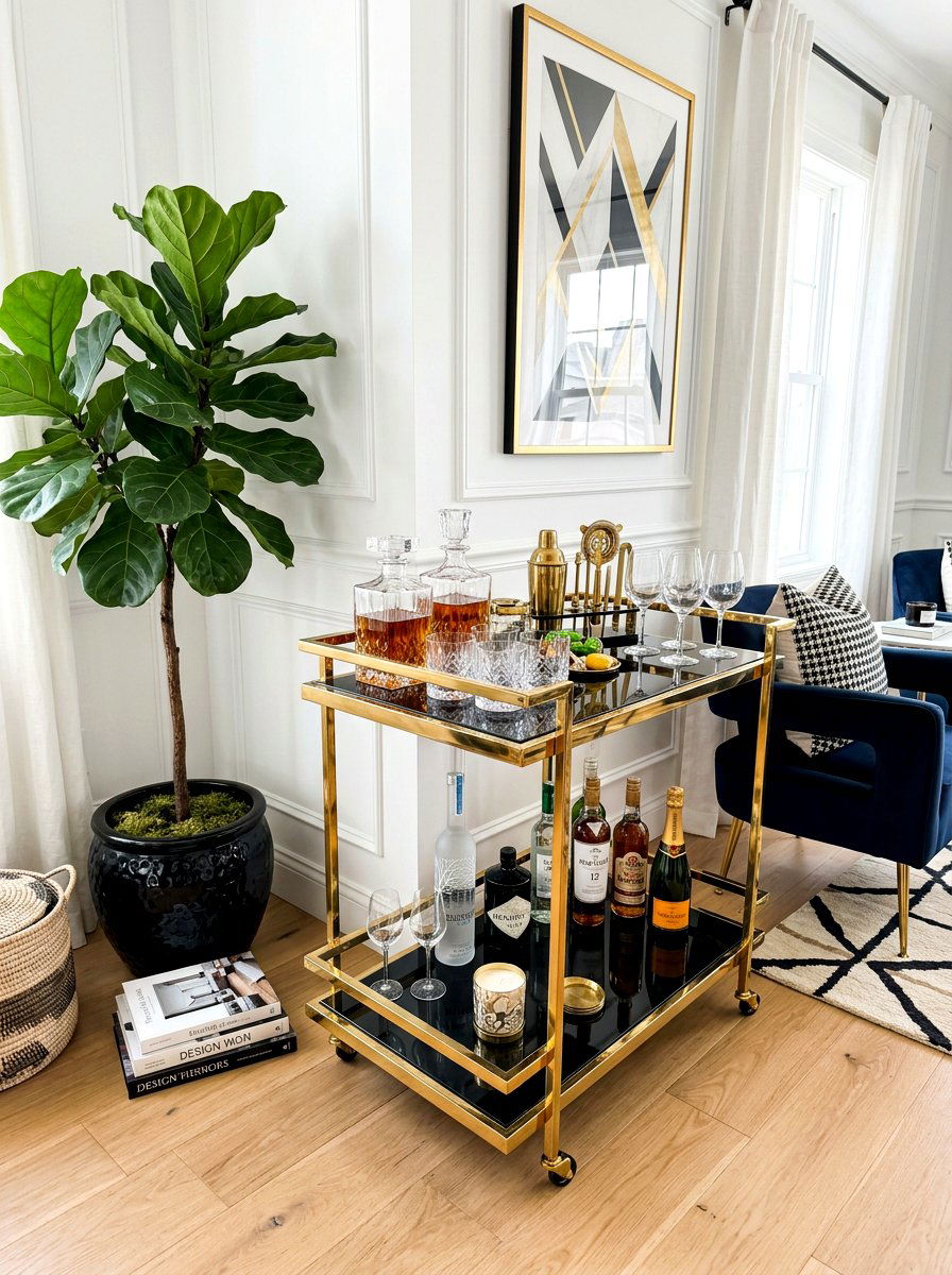 High Gloss Bar Cart - 30 high gloss decor ideas