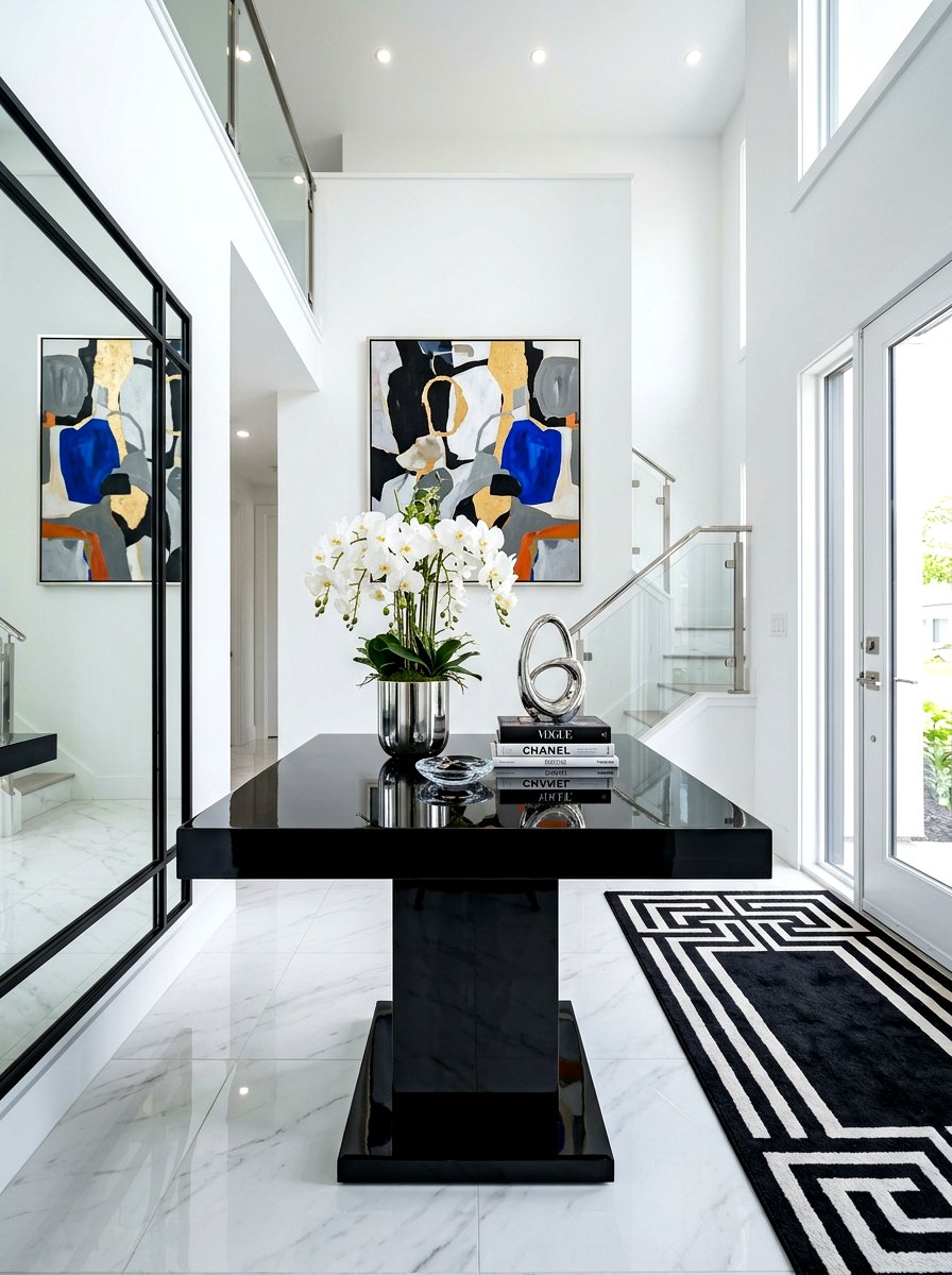 High Gloss Black Table - 30 pedestal entry table ideas