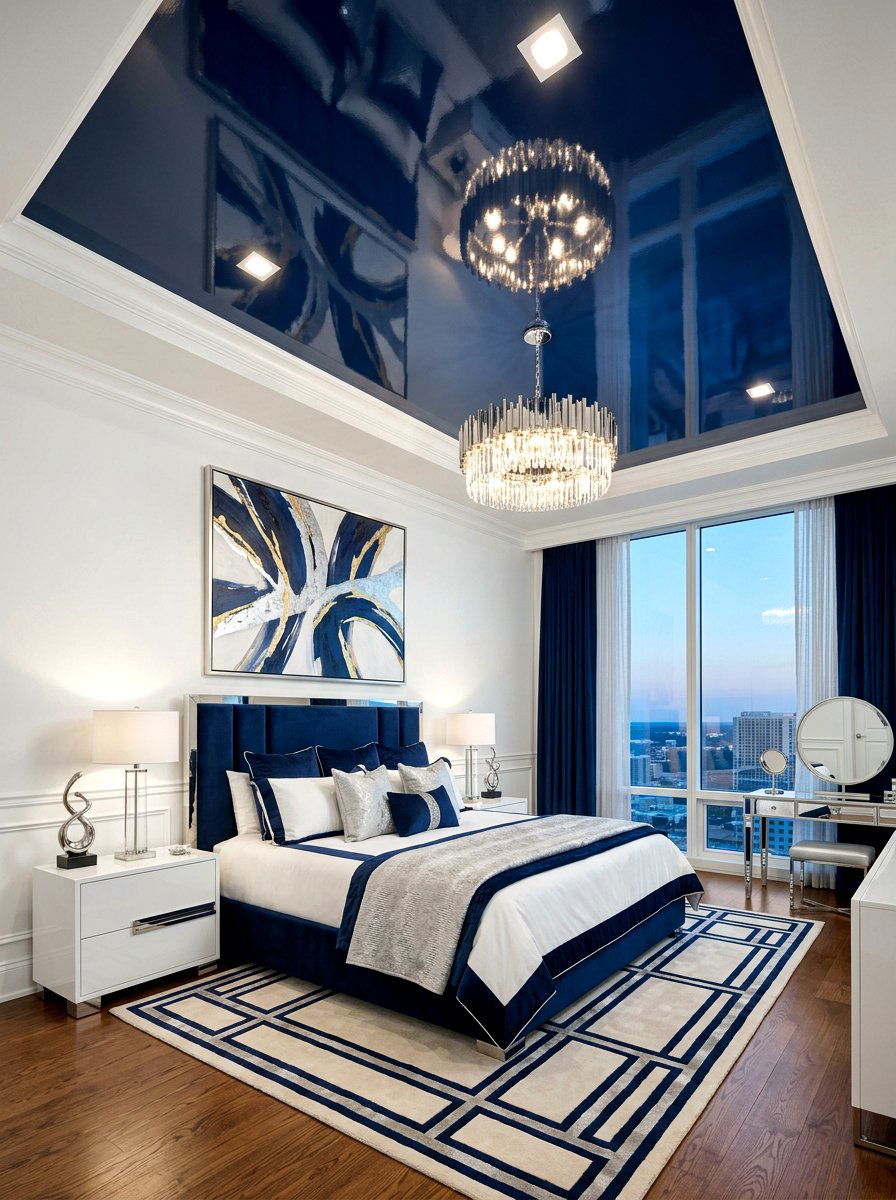 High Gloss Ceiling - 30 bedroom ceiling ideas