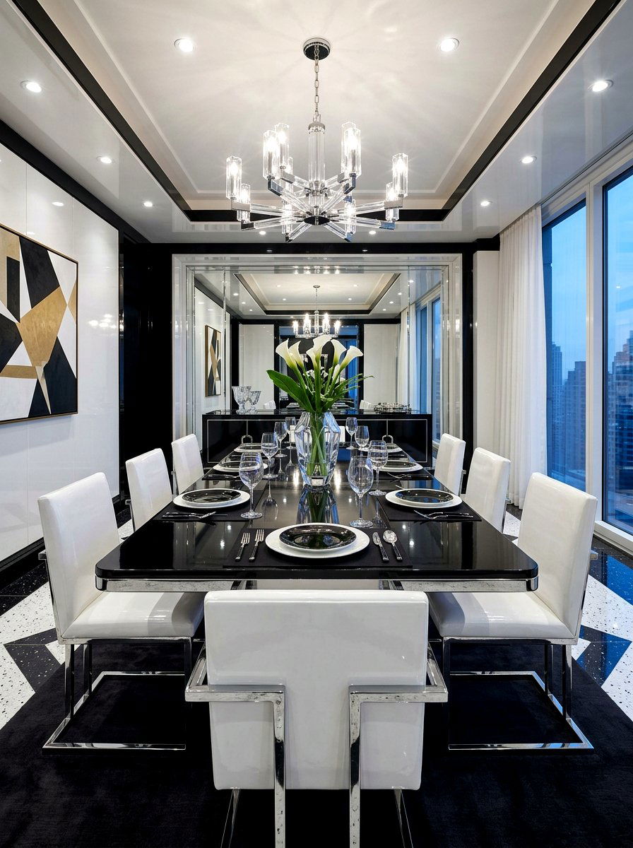 High Gloss Dining Room - 30 retro dining room ideas