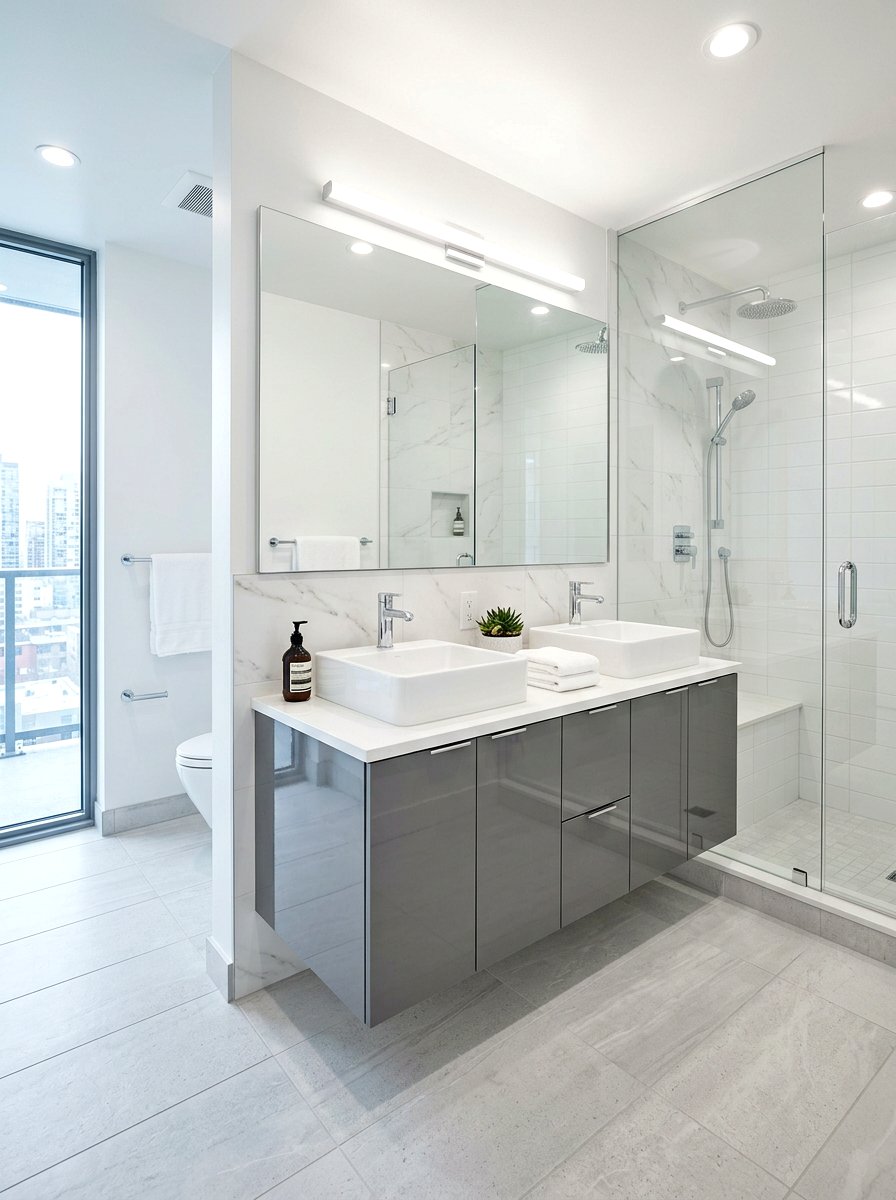 High Gloss Floating Vanity Bathroom - 30 floating vanity ideas