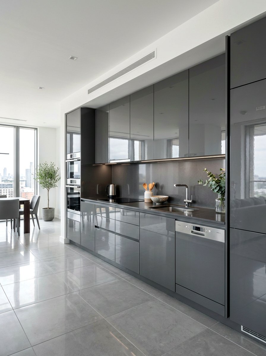 High Gloss Kitchen Cabinet - 30 appliance wall kitchen ideas