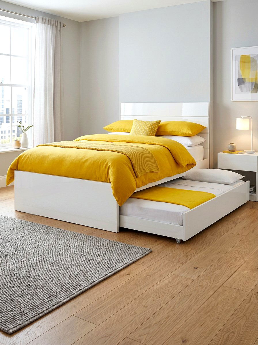 High Gloss Modern Trundle Bed - 30 trundle bed ideas