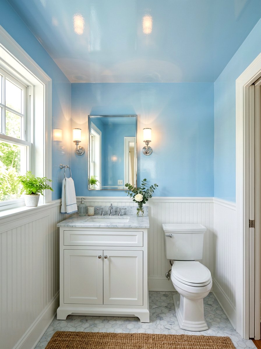 High Gloss Paint - 30 small bathroom ideas
